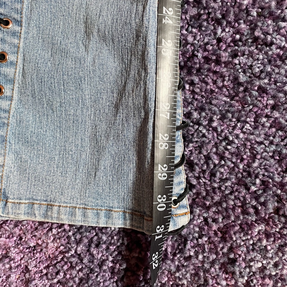 Drop Dead Sexy Lace-Up Flare Jeans in Light Blue - Picture 6 of 7